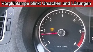VW Polo / Golf / Passat Vorglühlampe blinkt Ursachen und Lösungen / Gelbe Spule im Auto blinkt