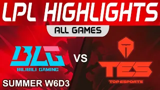 BLG vs TES Highlights ALL GAMES LPL Summer Season 2023 W6D3 Bilibili Gaming vs Top Esports by Onivia