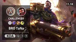 롤 챌린저 정글 그레이브즈 " BRO TaNa " // LOL JUG Graves KR Challenger | Patch 11.18✅