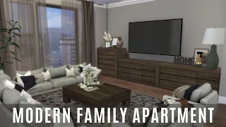 MODERN FAMILY APARTMENT WITH KIDS | THE SIMS 4 | SPEED BUILD | DL + CC