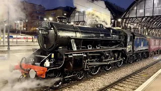 A PAIR of LMS Stanier Black 5's at Kings Cross! With FOOTPLATE Views.. 18/11/23
