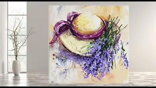 The Summer Hat/Step by Step/ Painting for Beginners/ Acrylic/ Tutorial /MariArtHome