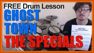 ★ Ghost Town (The Specials) ★ FREE Video Drum Lesson | How To Play SONG (John Bradbury)
