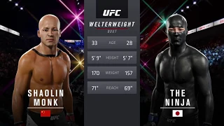 Shaolin Monk vs. Ninja (EA sports UFC 2) - CPU vs. CPU - Crazy UFC 👊🤪