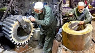 60 Year Old man Making Super Huge industrial Gear on Shaper Machine