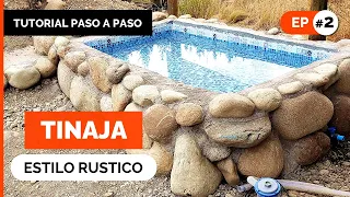 TINAJA de PIEDRAS CASERA! 💧 🔥  Piscina de agua caliente estilo rústico | Ep 2