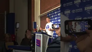 #EliManning at #NewYorkGiants Practice Speaking to Media #NYGiants #NFL #nflfootball #manning