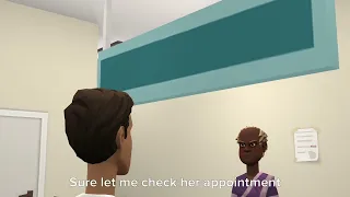 Conversation between receptionist and patient