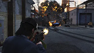 GTA V - Blitz Play - Naturalvision Evolved + Realistic Weapon Sounds = Insane Shootout [4K 60]