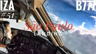 B777 FULL APPROACH & LANDING São Paulo GRU | Cockpit View | ATC & Crew Communications