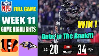 Cincinnati Bengals vs Baltimore Ravens [FULL GAME] WEEK 11 (11/16/23) | NFL Highlights 2023