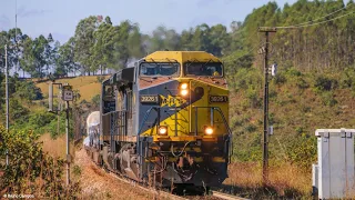 Trem de carga geral PESADO COM APENAS 2 LOCOMOTIVAS Dash-9 (C44EMi) na Ferrovia do Aço - CONFIRA