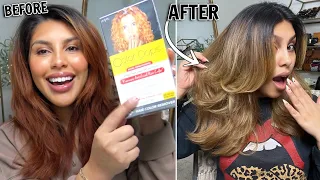 REMOVING RED HAIR DYE WITH COLOR OOPS!! OMG I CANT BELIEVE THE RESULTS! | AT HOME HAIR COLOR REMOVAL