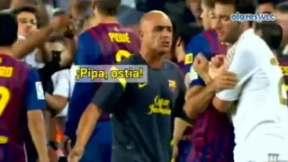 pelea de  Barcelona Vs Real Madrid