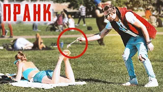 Tickling for UNKNOWN PEOPLE PRANK / The reaction of people to annoying insects | tickle prank