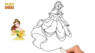 Captivating Belle Drawing & #coloring  Guide | Beauty and the Beast DIY | Draw with Easy Steps!