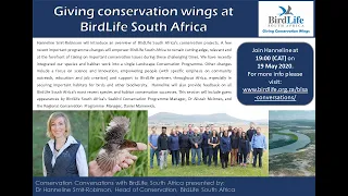 Conservation Conversations: Dr Hanneline Smit-Robinson - Giving Conservation Wings (19 May 2020)