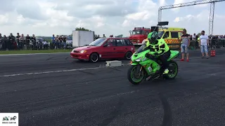 Suzuki Swift vs Kawasaki Ninja ZX-6 R - bike vs car 🚦🏍 🚗 1/4 mile drag race 4K