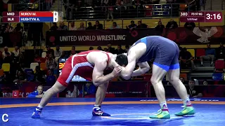 1/4 FS - 97 kg: M. NUROV (MKD) v. A. HUSHTYN (BLR)