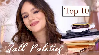 MY TOP 10 FALL EYESHADOW PALETTES || Best Wearable Eyeshadow Palettes for Fall 🍁