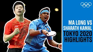 Sharath Kamal goes down fighting to Ma Long 🏓 | #Tokyo2020 Highlights