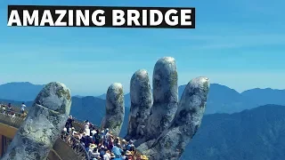 Golden Bridge on Ba Na Hills, Da Nang, Vietnam - Stunning Footage