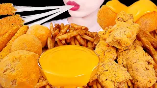 KFC CHICKEN, CHEESE BALL, CHEESE STICKS, FRIES, CHEESE SAUCE｜ASMR MUKBANG｜KFC치킨 치즈볼 치즈스틱 감자튀김 치즈소스먹방