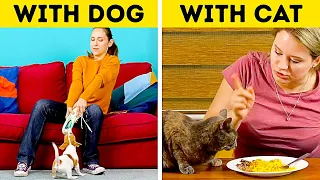 LIFE WITH DOG VS. WITH CAT || Relatable Moments by 5-minute FUN