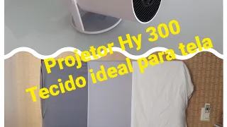 Projetor HY 300 - Tecido Dryfit cinza claro, ideal para tela (parte 1)