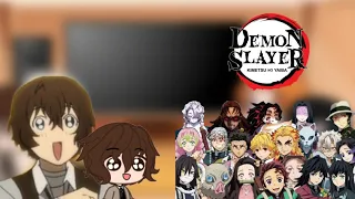 Bungou stray dogs(Bsd) reacts to Demon slayer(Kny) || ⚠️Spoiler Alert⚠️|| Gacha Club Reaction