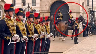 HILARIOUS! Guard Can’t Stop Laughing As Horse Refuses To Stand Still