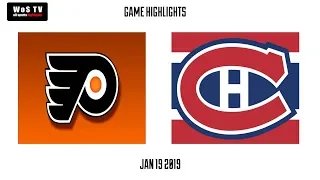 NHL Highlights   Philadelphia Flyers vs  Montreal Canadiens   Jan  19, 2019