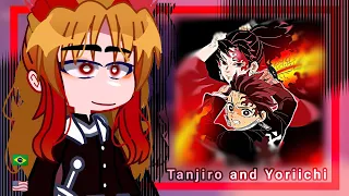 •|Hashiras react to Tanjiro and Yoriichi|•//KNY//gacha club 🇧🇷/🇺🇸
