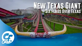 New Texas Giant front seat on-ride 4K POV @60fps Six Flags Over Texas