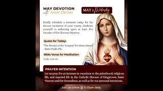 May 1 - Wednesday: May Devotion with Amor Christi!