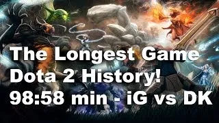 The Longest Game in Professional Dota 2 History! 98:58 min - iG vs DK