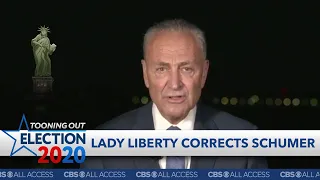 Lady Liberty is skeptical of Chuck Schumer's promises