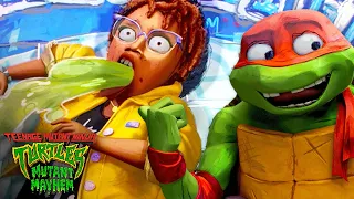 April O'Neil Throws Up On LIVE TV | Full Scene | Teenage Mutant Ninja Turtles: Mutant Mayhem