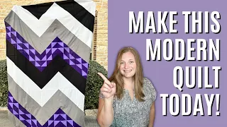 Easy Modern Quilt Pattern | Half Square Triangle Quilt