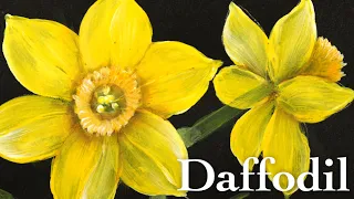 How to paint daffodils in acrylic yellow (in 4 Minutes)
