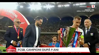 FCSB a primit trofeul de CAMPIOANĂ! Festivitatea de premiere