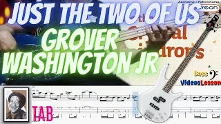 🗽Grover Washington Jr Just the Two of Us feat  Bill Withers Bass Cover Backing Track TAB Score⭕