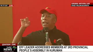 EFF leader addresses members at 3rd provincial people's assembly in Kuruman