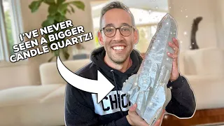 I've NEVER seen a BIGGER Candle Quartz! | Crystal Unboxing