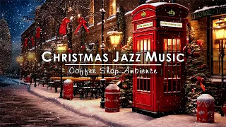 Sweet Christmas Jazz Music to Study, Unwind ☕ Cozy Christmas Coffee Shop Ambience with Snow Falling