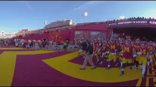 USC Football 360 Coliseum Tunnel Run