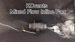 KCvents Mixed Flow Inline Fan Smoke Test