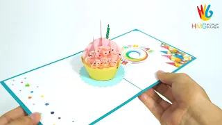 Cake 3D Pop-up Card For Birthday | Popup card 3D For Birthday