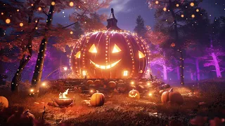 Cozy Fall Halloween Ambience - Autumn Fireplace Sounds - Relaxing Autumn Ambience