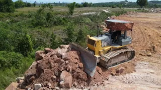 Part.61|Greatest Operators Dozer With Dumper Constructed Filling Up Huge Area By Stone and Rock